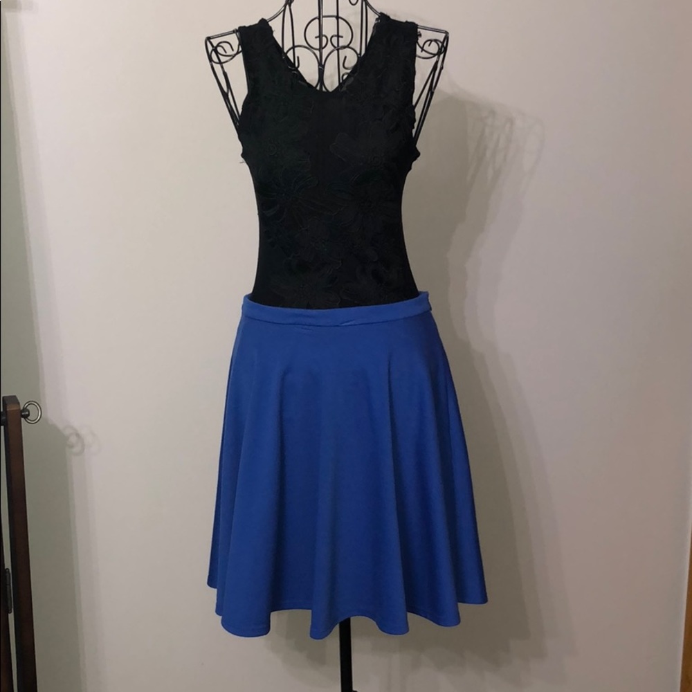 Blue skater skirt